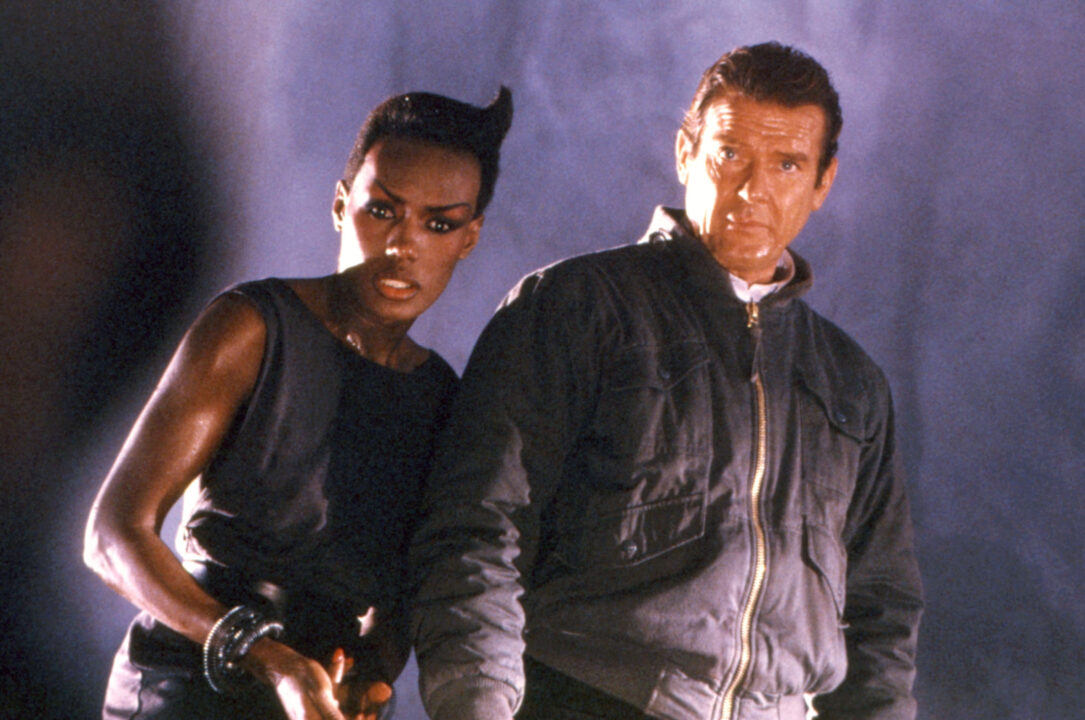 A VIEW TO A KILL, Grace Jones, Roger Moore, 1985,