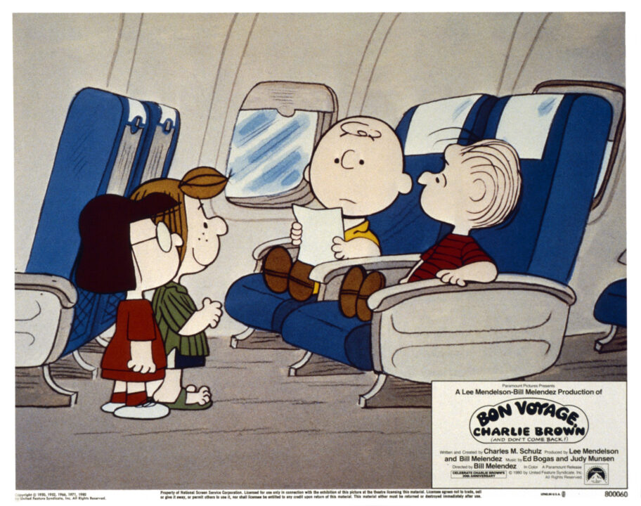 BON VOYAGE, CHARLIE BROWN (AND DON'T COME BACK!), US lobbycard, from left: Marcie, Peppermint Patty, Charlie Brown, Linus Van Pelt, 1980