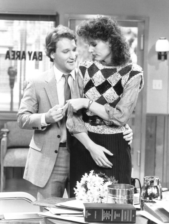 SARA, from left: Bill Maher, Geena Davis, 1985,