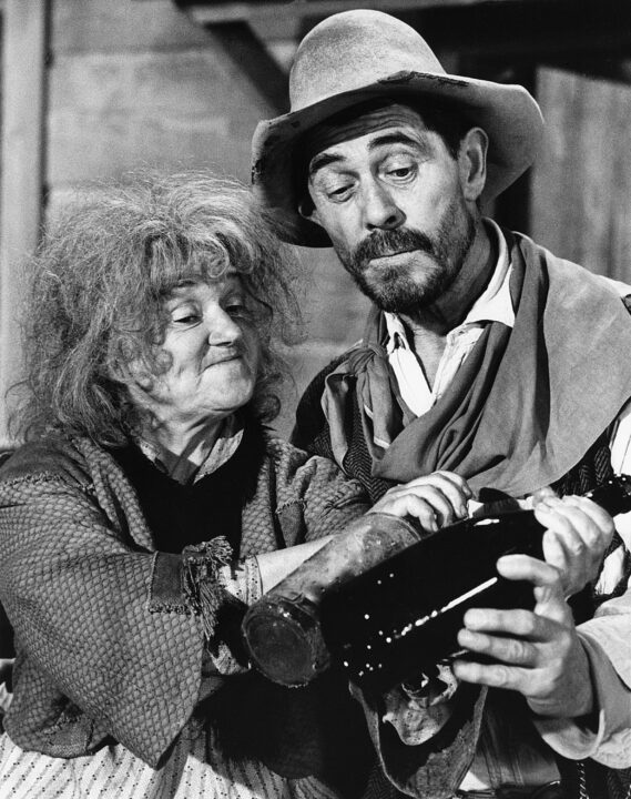 GUNSMOKE, from left: Jeanette Nolan, Ken Curtis, 'Pike', (Season 16 | Episode 23, aired 1 March 1971), 1955-1975.