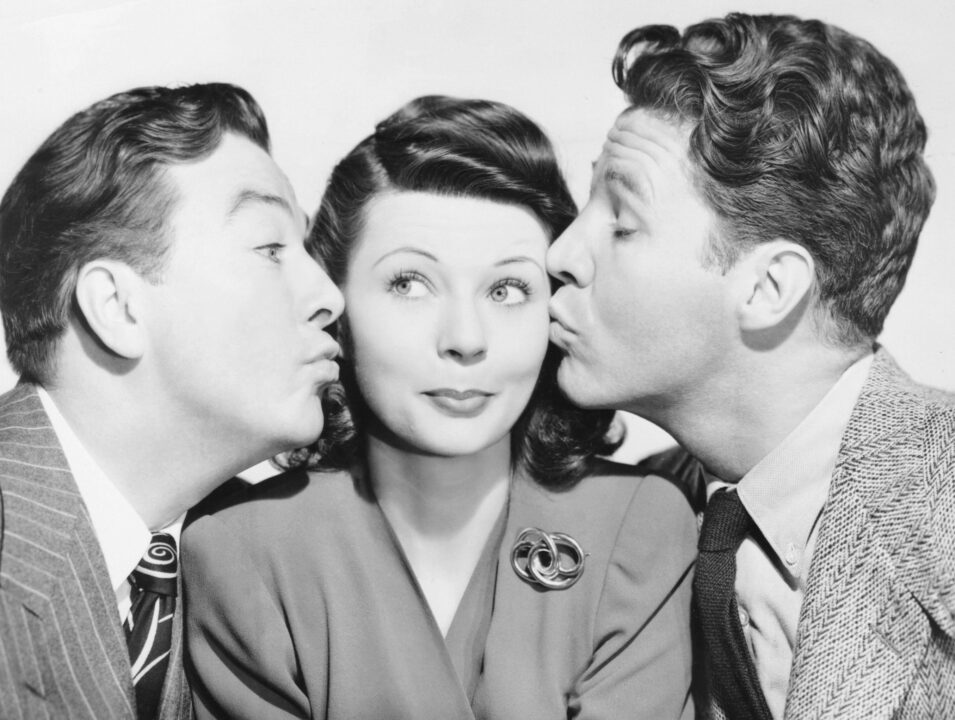 TAKE IT BIG, from left: Jack Haley, Harriet Hilliard, Ozzie Nelson, 1944