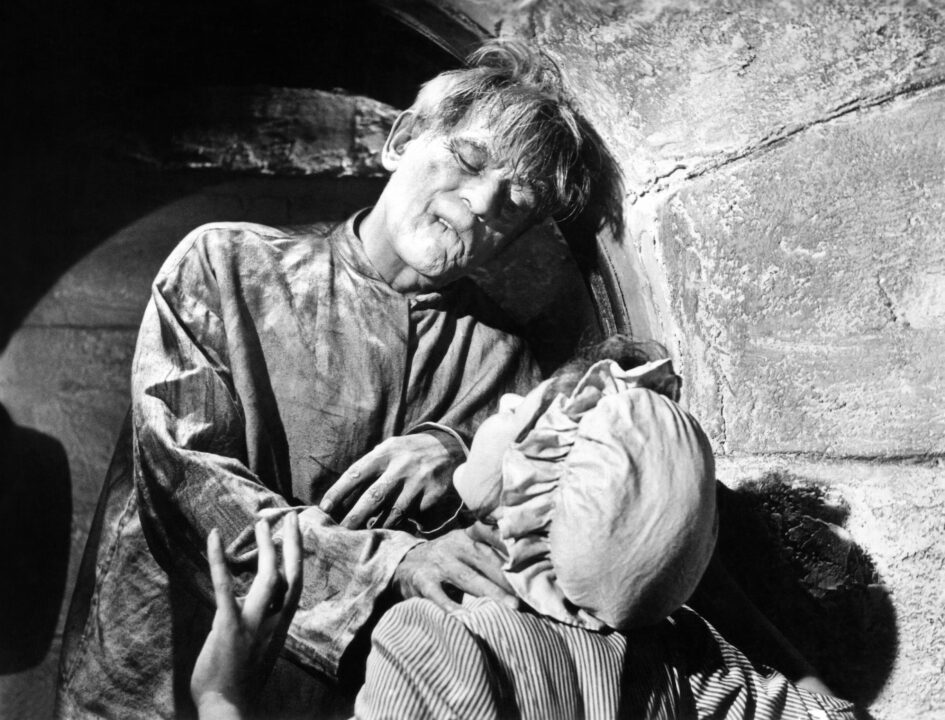 THE HAUNTED STRANGLER, (aka GRIP OF THE STRANGLER), from left: Boris Karloff, Jessica Cairns, 1958.