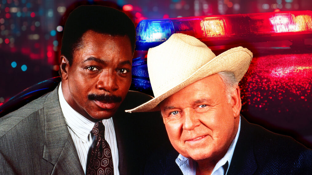 IN THE HEAT OF THE NIGHT, from left: Carl Weathers, Carroll O'Connor, 1988-95.