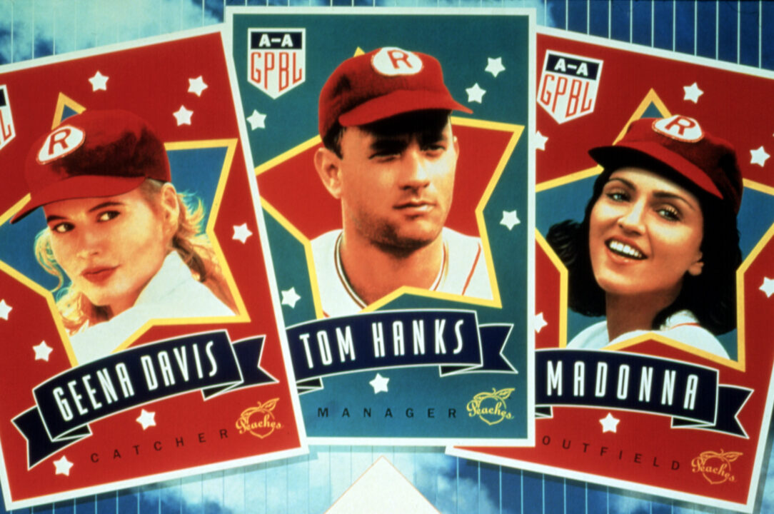 A LEAGUE OF THEIR OWN, Geena Davis, Tom Hanks, Madonna, 1992.