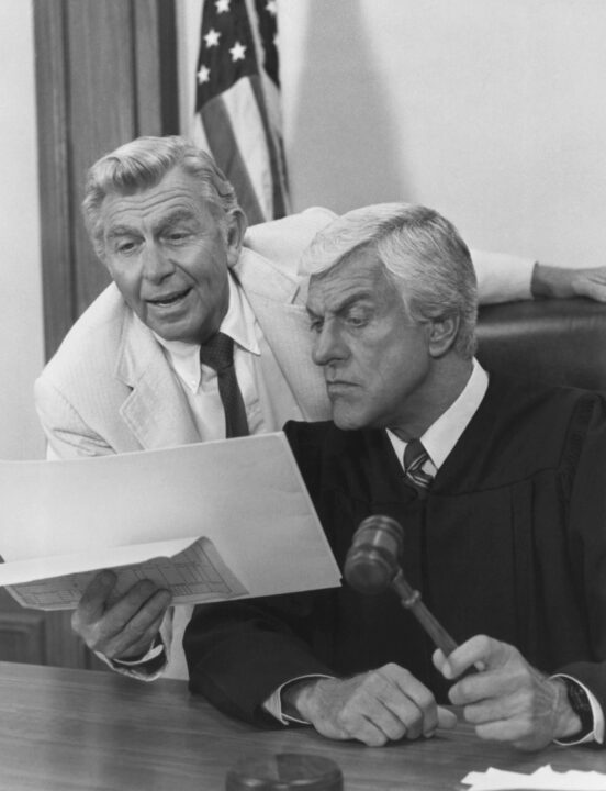 MATLOCK, from left: Andy Griffith, Dick Van Dyke, 'The Judge,' (season 1, episode 2, aired September 23, 1986), 1986-1995