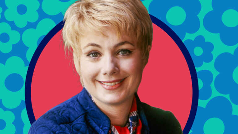 Shirley Jones on flower Background