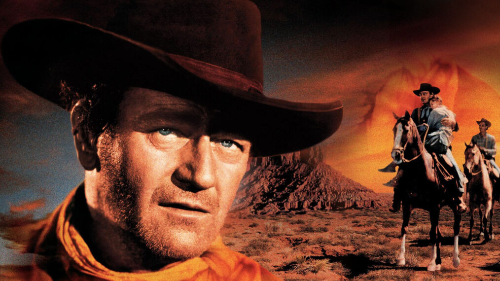 THE SEARCHERS, John Wayne on poster art, 1956