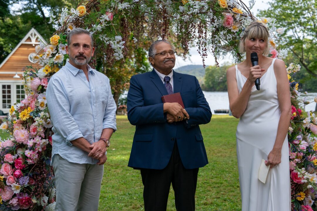 THE FOUR SEASONS, from left: Steve Carell, Count Stovall, Kerri Kenney, (Season 1, ep. 102, aired May 1, 2025),