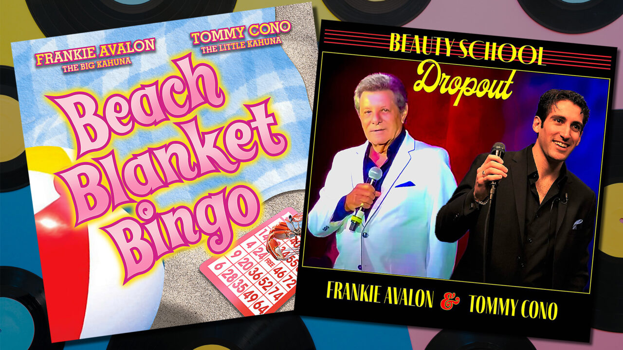 Beach Blanket Bingo re-release cover, Beauty School Dropout cover, Frankie Avalon, Tommy Cono