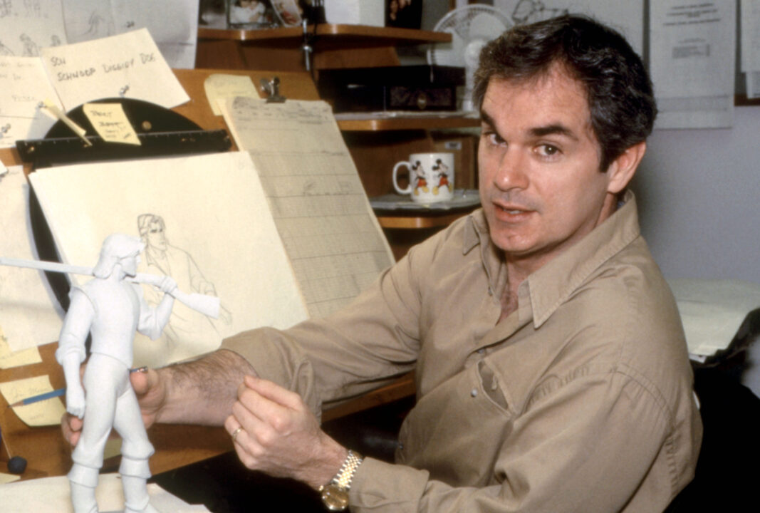 POCAHONTAS, art director Michael Giaimo, on set, 1995