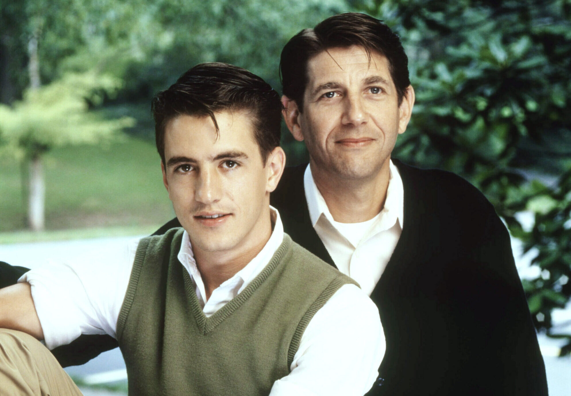 UNCONQUERED, (from left): Dermot Mulroney, Peter Coyote, 1989.