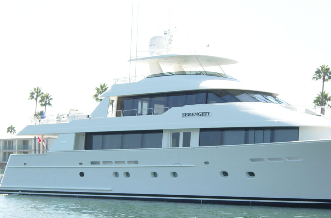The Serengeti, the yacht of entertainer Johnny Carson, is shown floating on the waters of Marina Del Rey August 29, 2003 in California.