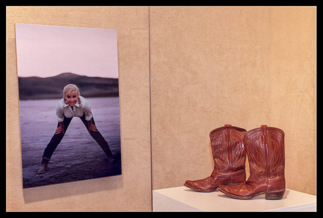 property of Marilyn Monroe auction at Christie's. Item #42 - A pair of square-toed tan leather cowgirl boots, worn in the actress'' last completed film, "The Misfits." ($4,000-6,000) 