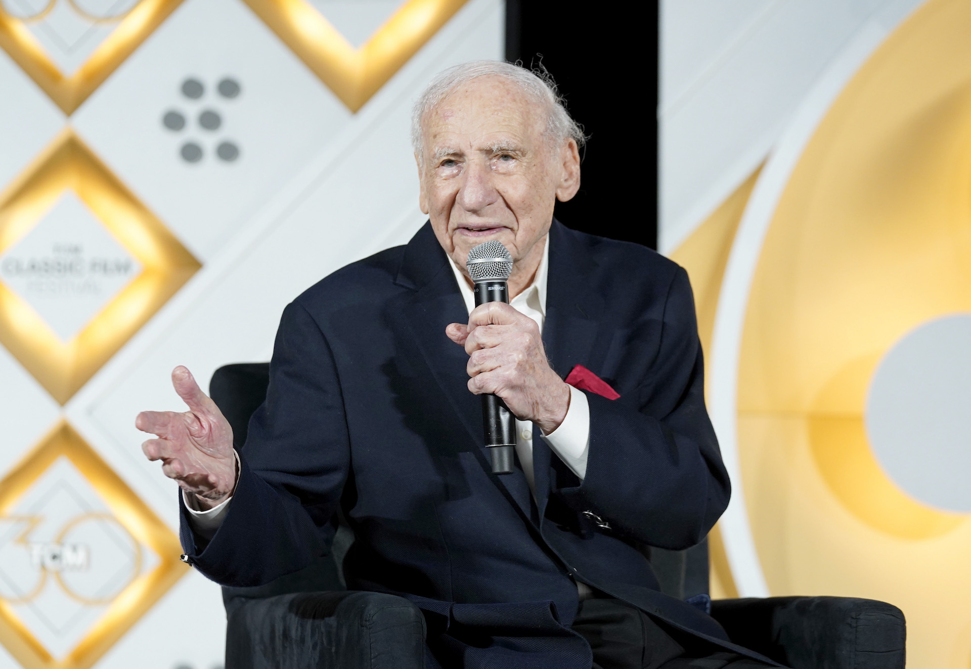 HOLLYWOOD, CALIFORNIA - APRIL 21: Mel Brooks speaks onstage at the 