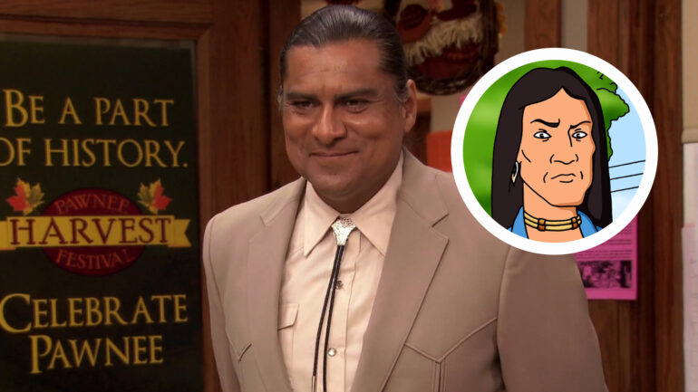 Jonathan Joss in Parks & Rec with King of the Hill Inset