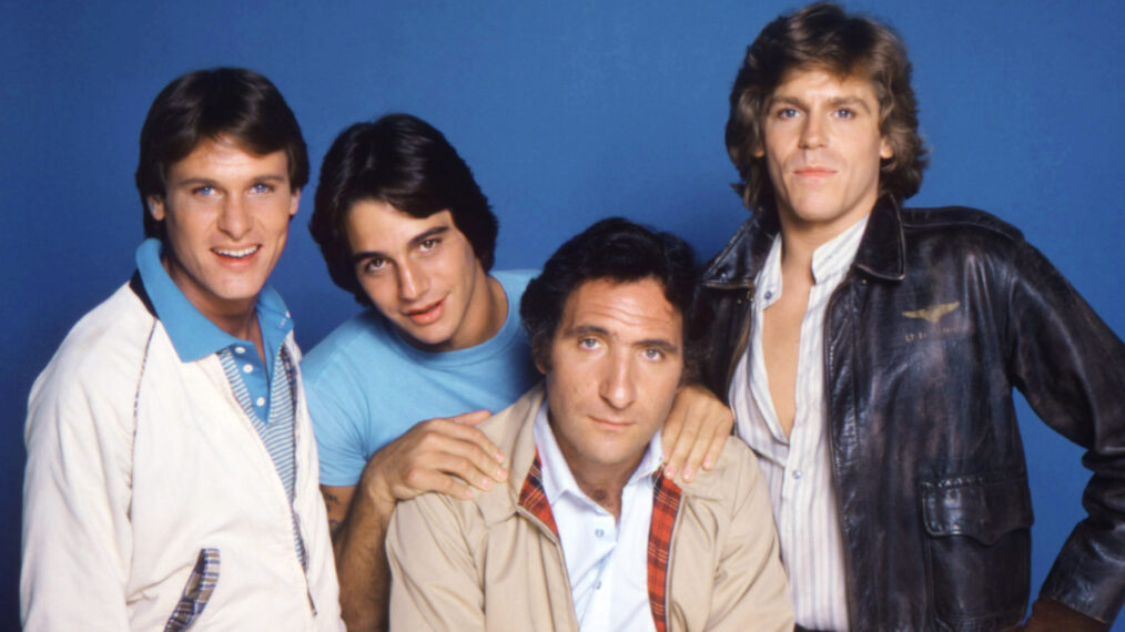 TAXI, from left: Randall Carver, Tony Danza, Judd Hirsch, Jeff Conaway, 1978-83.