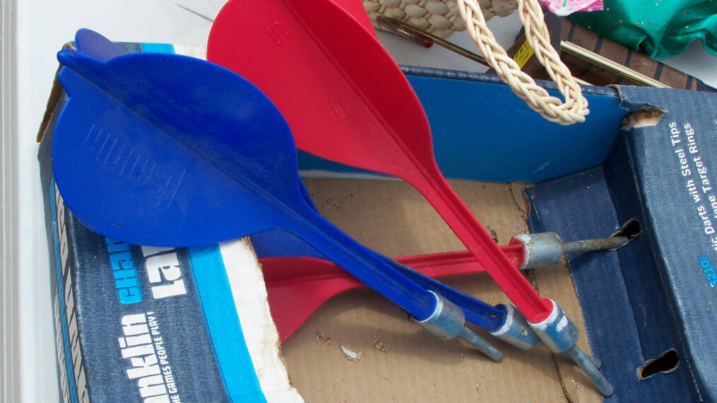 a package of lawn dart toys