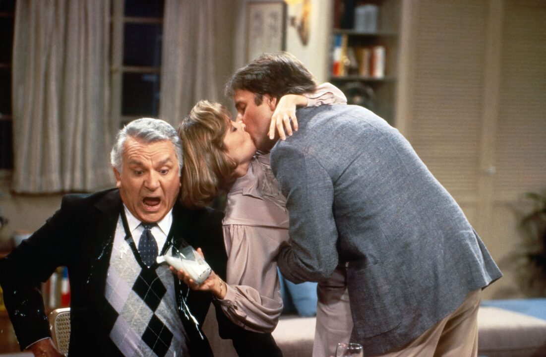 THREE'S A CROWD, from left: Robert Mandan, Mary Cadorette, John Ritter, 1984-1985, ©ABC/courtesy Everett Collection