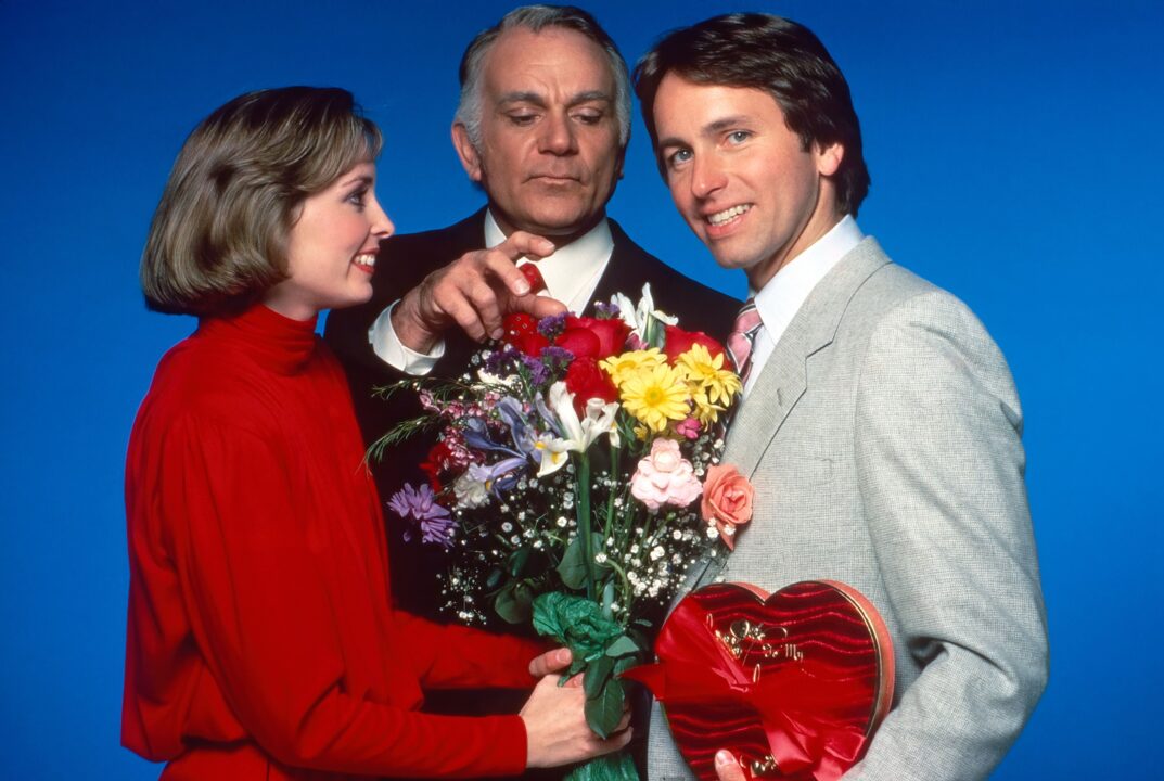THREE'S A CROWD, from left: Mary Cadorette, Robert Mandan, John Ritter, 1984-1985, ©ABC/courtesy Everett Collection
