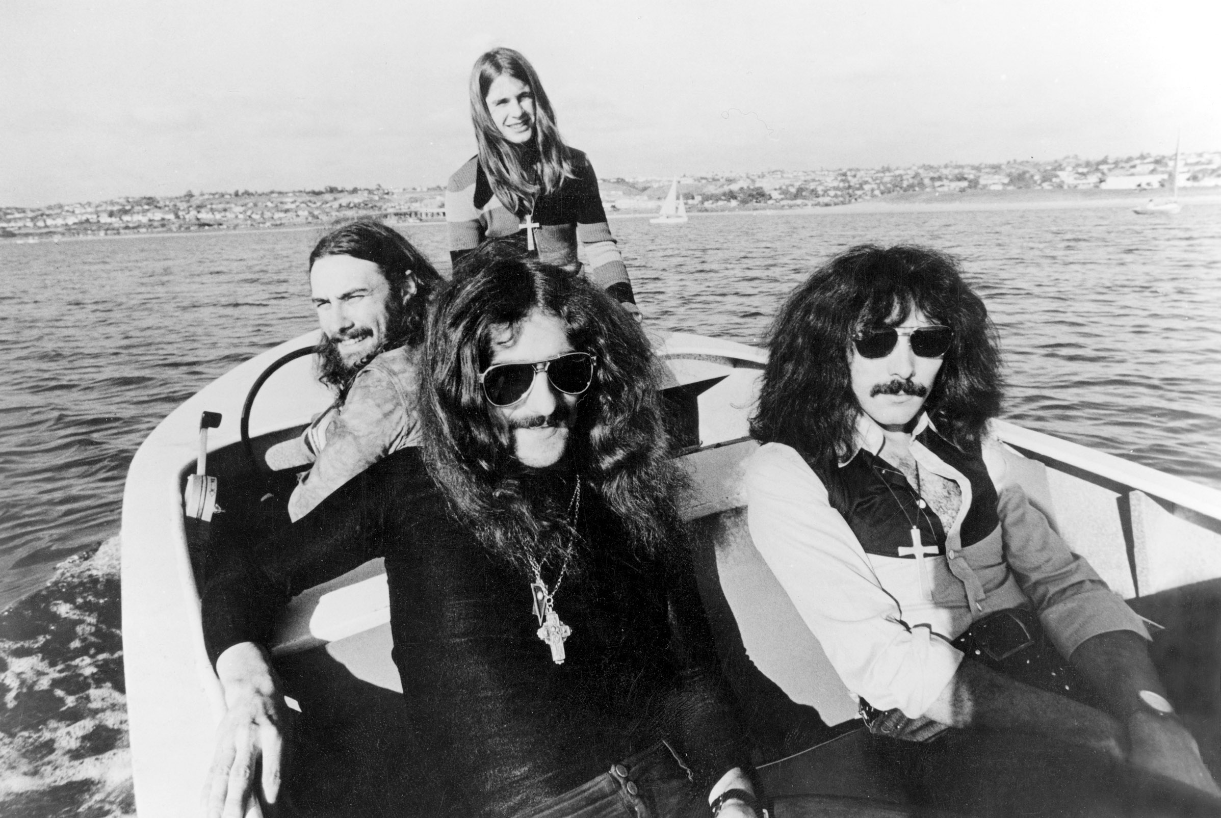 BLACK SABBATH, Ozzy Osbourne (back center), c. 1970s