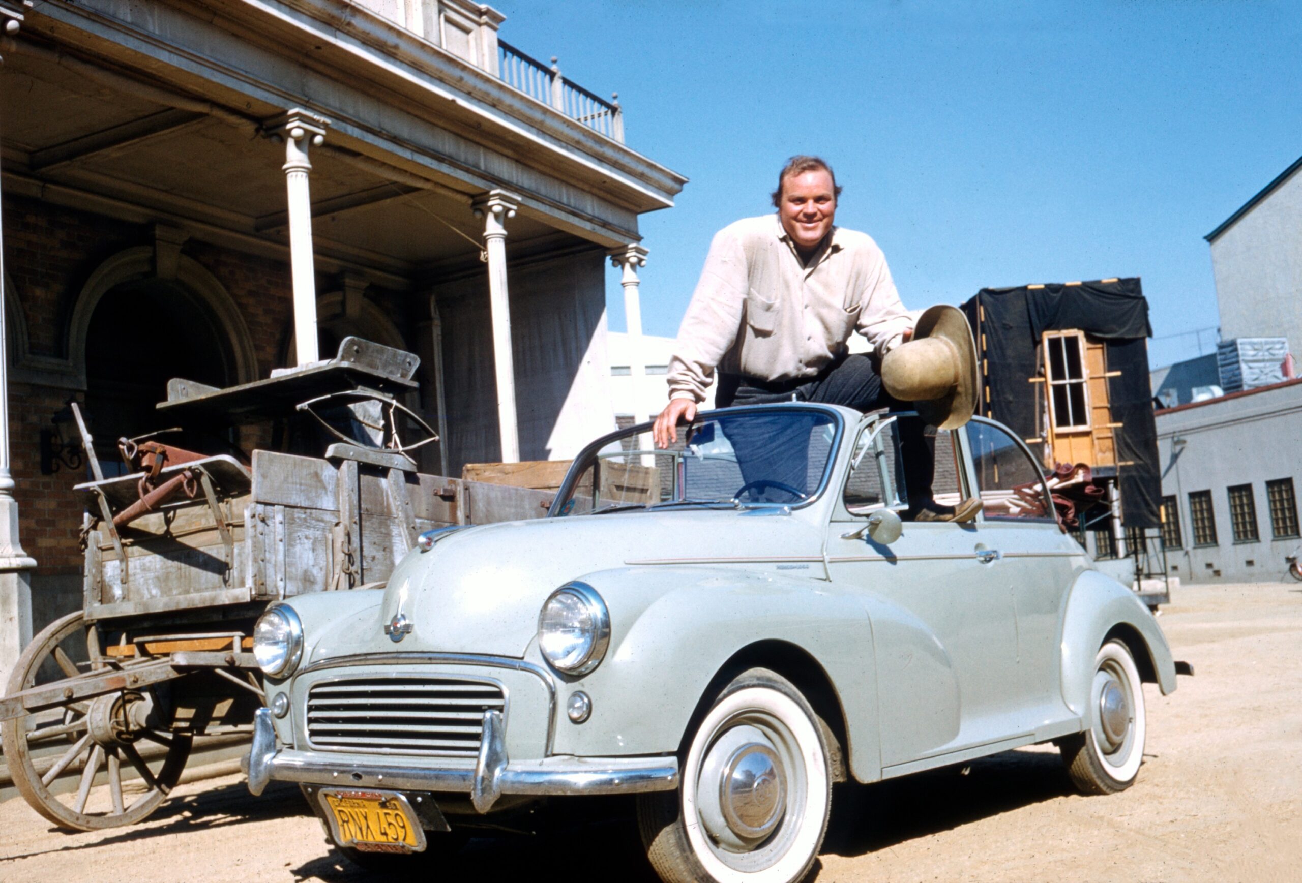 Dan Blocker, on the set of BONANZA, 1959.