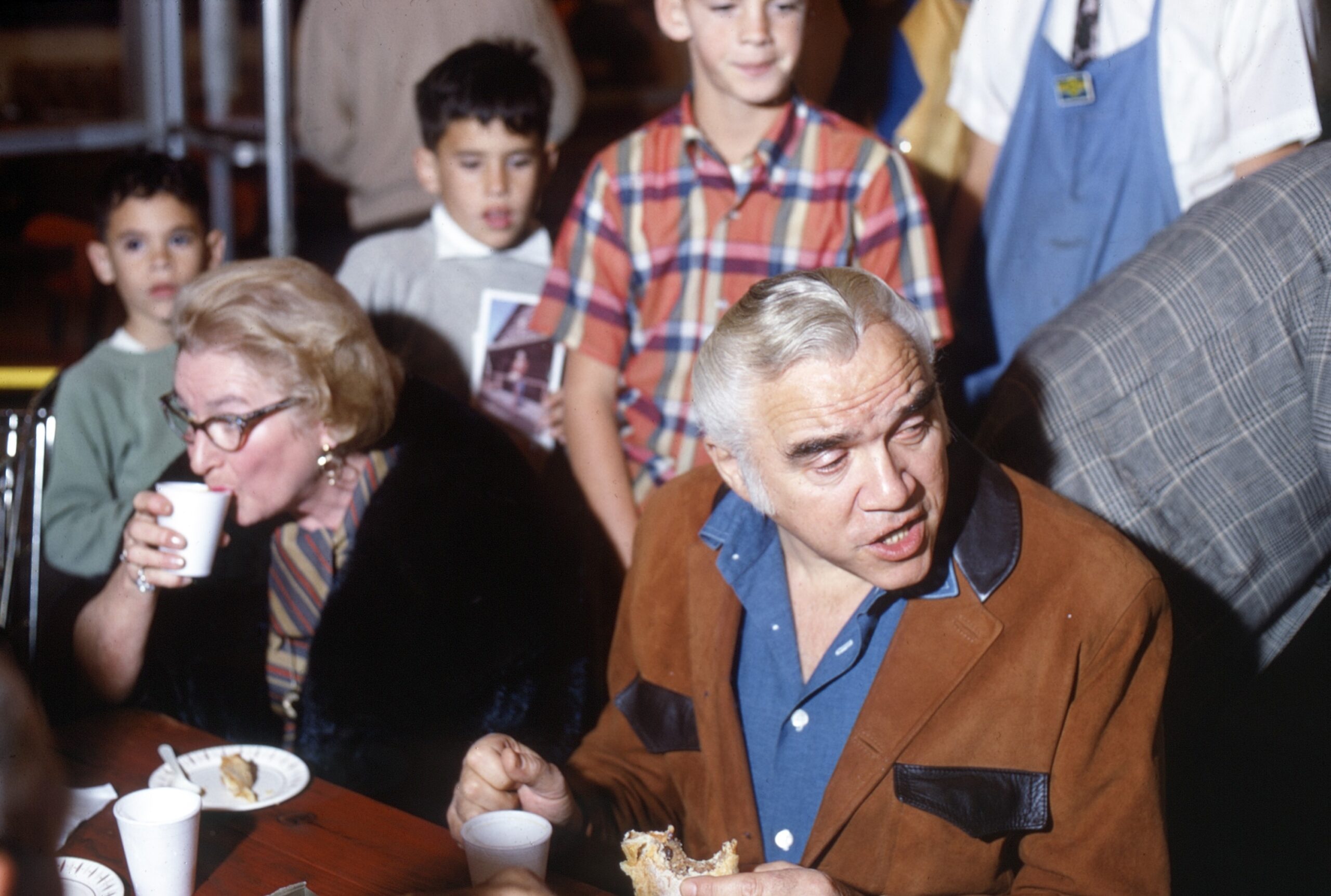 BONANZA, Lorne Greene (front right), behind the scenes, 1967, 1959-1973.