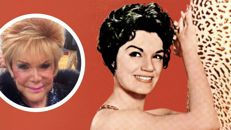 Connie Francis now and then, inset from Facebook