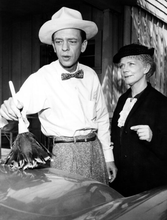 THE ANDY GRIFFITH SHOW, from left, Don Knotts, Ellen Corby, 'Barney's First Car,' aired April 1, 1963