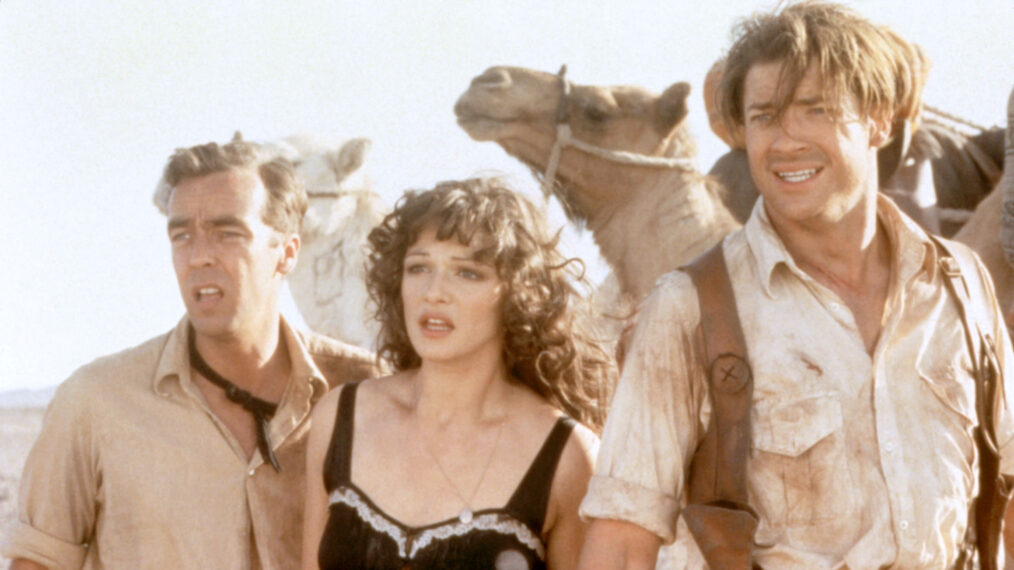 THE MUMMY, John Hannah, Rachel Weisz, Brendan Fraser, 1999.