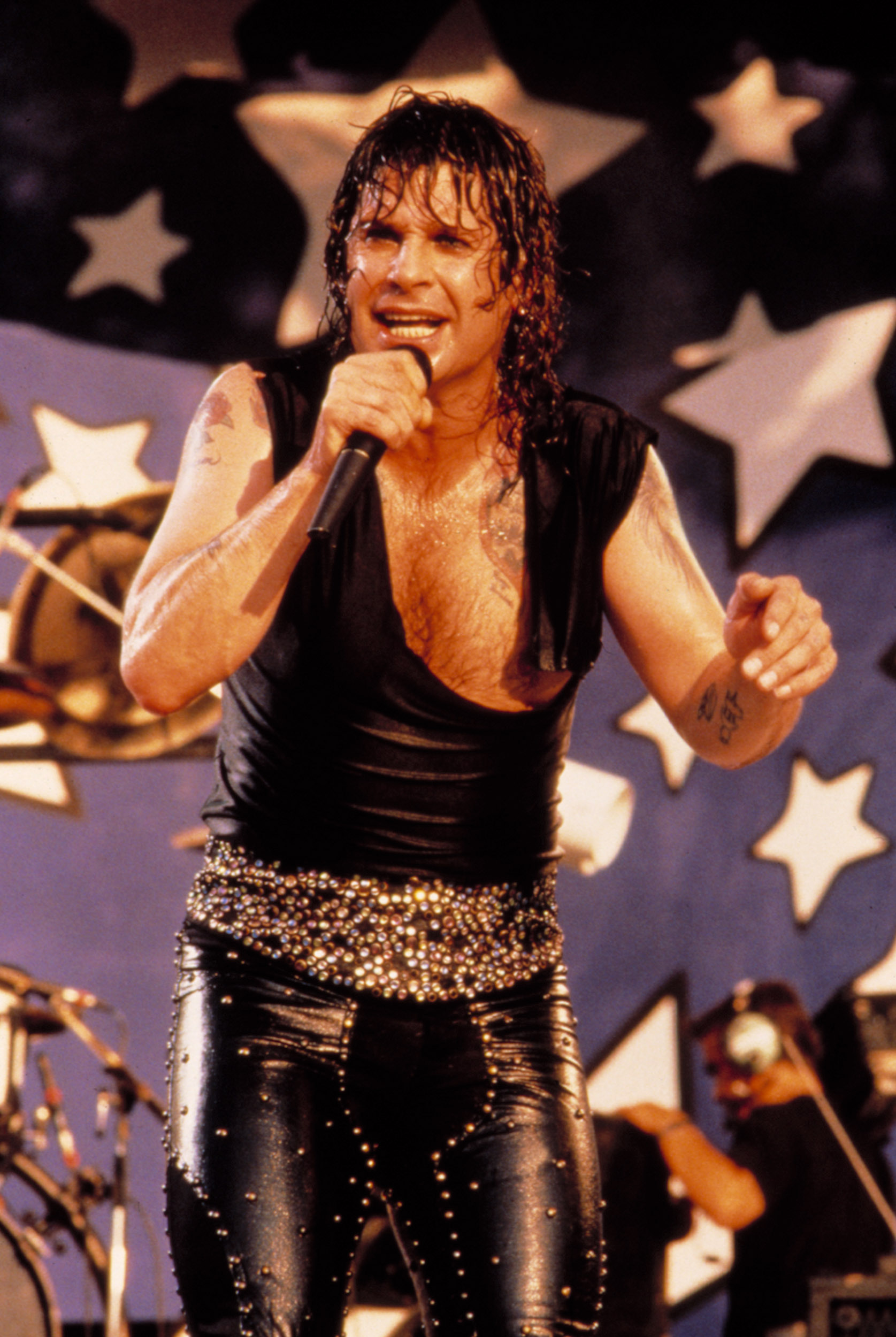Ozzy Osbourne, singing with Black Sabbath, at the Moscow Music Peace Festival, 1989.