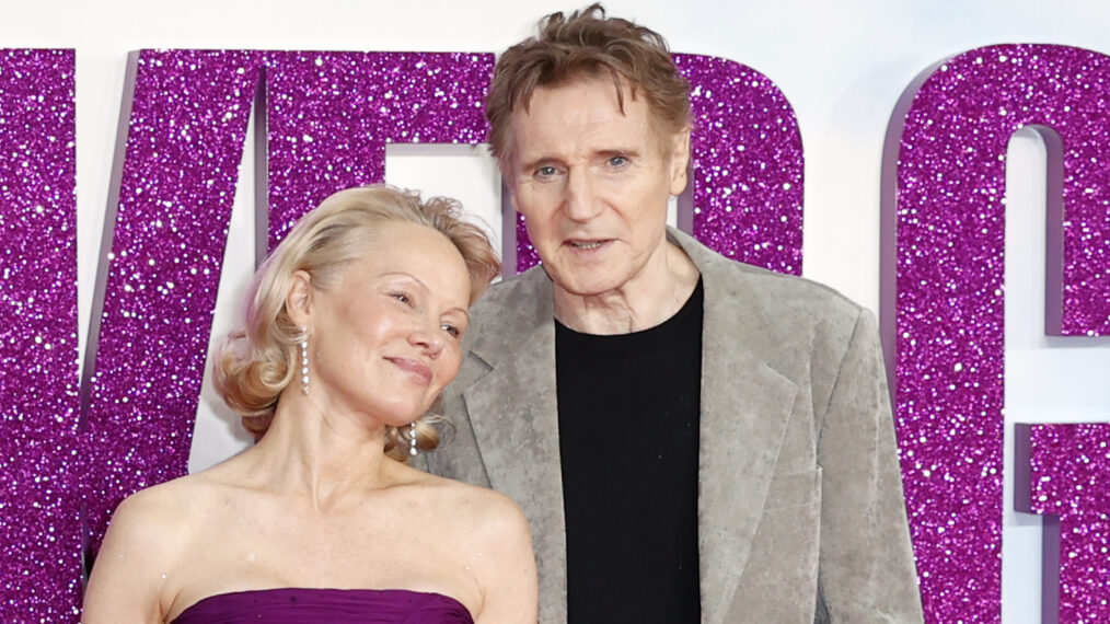 Pamela Anderson and Liam Neeson attend