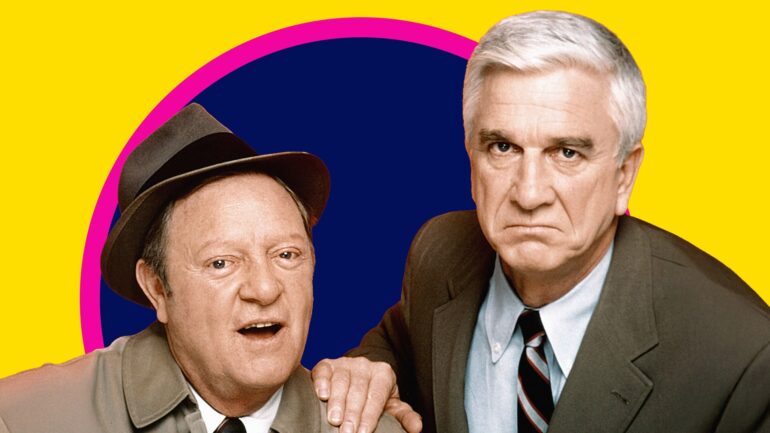 POLICE SQUAD!, (from left): Alan North, Leslie Nielsen, 1982.