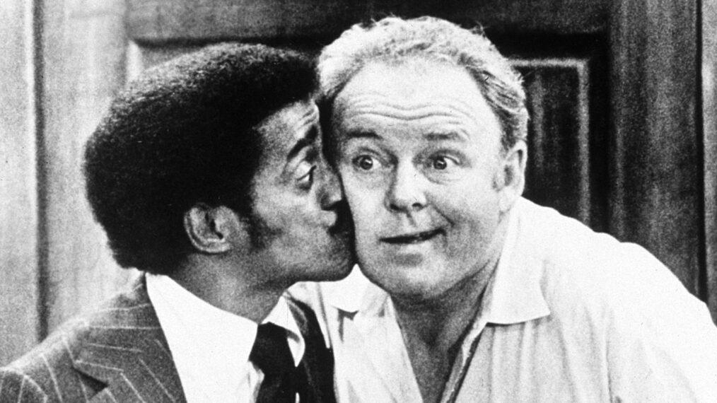 ALL IN THE FAMILY, from left: Carroll O'Connor, Sammy David Jr., 1971-79