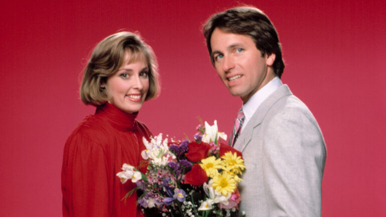 THREE'S A CROWD, Mary Cadorette, John Ritter, 1984-1985.