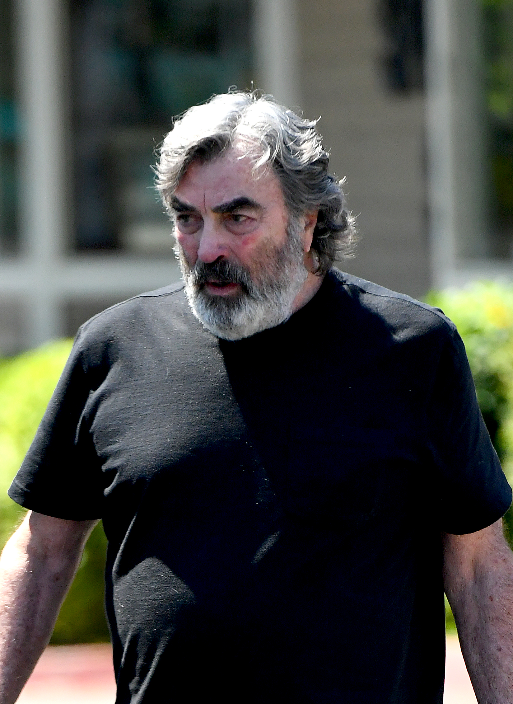 Reclusive Hollywood legend Tom Selleck, 80, makes an extremely rare public outing as he runs errands and grabs a fast food lunch in his California neighborhood. The Magnum P.I. alum, who has been laying low at his $12 million avocado ranch since the shock cancelation of Blue Bloods late last year, broke cover on the afternoon of July 14, 2025, where he started out at his local gym before heading to a drive thru McDonald’s. He ordered a Big Mac and soda from the fast food chain and sat quietly in the car park to eat his lunch. He then went on to an office building where he was seen filing undisclosed paperwork. Tom finally finished his chores with a quick trip to a local convenience store where he opted for a bag of baked Lays chips, which he again ate in the quiet of a car park. Tom then drove home in his white pick-up truck. He was wearing a black T-shirt, shorts and sneakers. Separate video footage shows him walking around in between appointments. CREDIT MUST READ: Jeff Rayner / Coleman-Rayner Tel US (001) 310-474-4343 – office www.coleman-rayner.com
