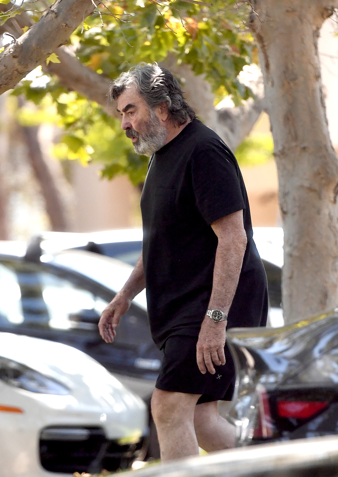 Reclusive Hollywood legend Tom Selleck, 80, makes an extremely rare public outing as he runs errands and grabs a fast food lunch in his California neighborhood. The Magnum P.I. alum, who has been laying low at his $12 million avocado ranch since the shock cancelation of Blue Bloods late last year, broke cover on the afternoon of July 14, 2025, where he started out at his local gym before heading to a drive thru McDonald’s. He ordered a Big Mac and soda from the fast food chain and sat quietly in the car park to eat his lunch. He then went on to an office building where he was seen filing undisclosed paperwork. Tom finally finished his chores with a quick trip to a local convenience store where he opted for a bag of baked Lays chips, which he again ate in the quiet of a car park. Tom then drove home in his white pick-up truck. He was wearing a black T-shirt, shorts and sneakers. Separate video footage shows him walking around in between appointments. CREDIT MUST READ: Jeff Rayner / Coleman-Rayner