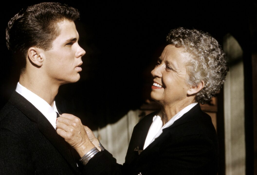 Tony Dow, with his mother, former actress Muriel Montrose (aka Muriel Dow), 1961 (photo by Gene Trindl)
