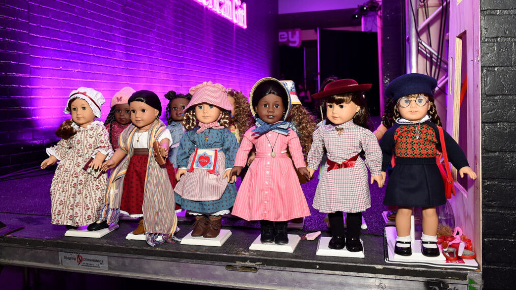 American Girl dolls are seen during American Girl celebrates debut of World By Us and 35th Anniversary with fashion event in partnership with Harlem's Fashion Row on September 23, 2021 at American Girl Place in New York City