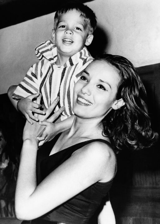 Anna Kashfi, right, and her son, Christian Brando, at home in Beverly Hills, summer 1961