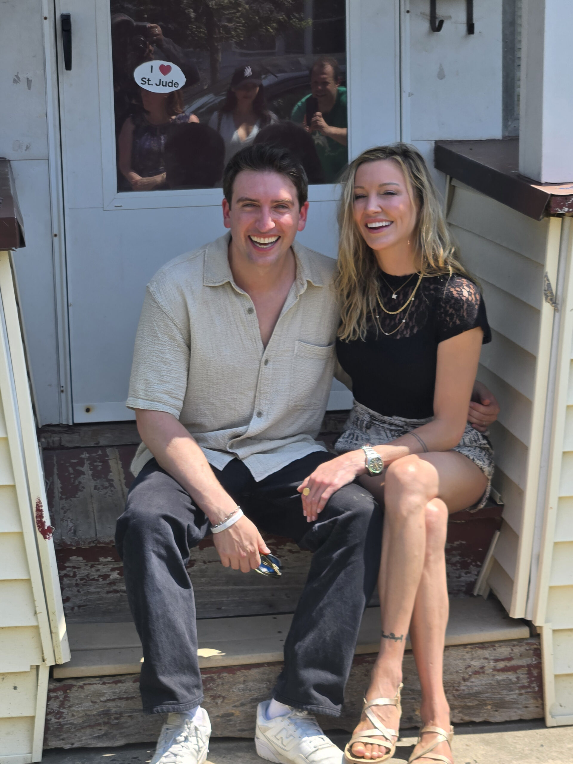 David Casidy's Kids Beau and Katie on steps of his childhood home