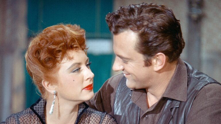 GUNSMOKE, from left: Amanda Blake, James Arness, (Season 6, 1960), 1955-1975.