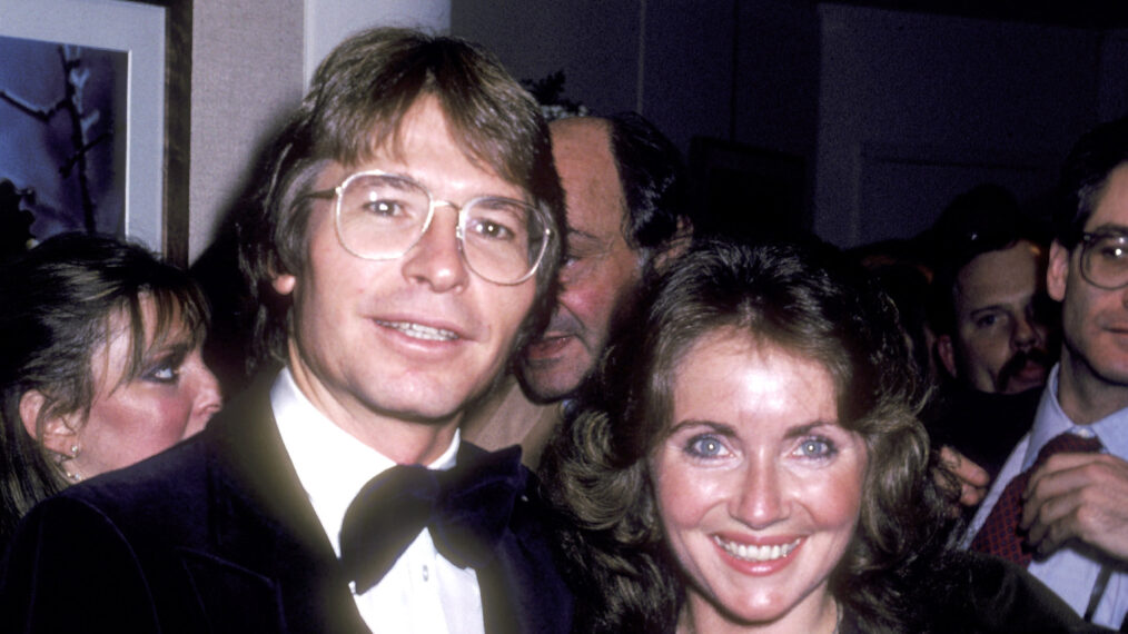Musician John Denver and wife Annie Martell attend the Opening Night Exhibitions of John Denver's Photographs and David Armstrong's Paintings on December 1, 1980 at Hammer Galleries in New York City.