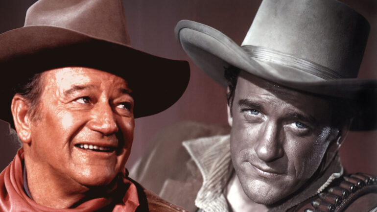 John Wayne and James Arness composite image