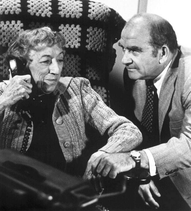 LOU GRANT, from left: Margaret Hamilton, Edward Asner in 'Hollywood' (Season 3, Episode 12, aired December 17, 1979), 1977-82.
