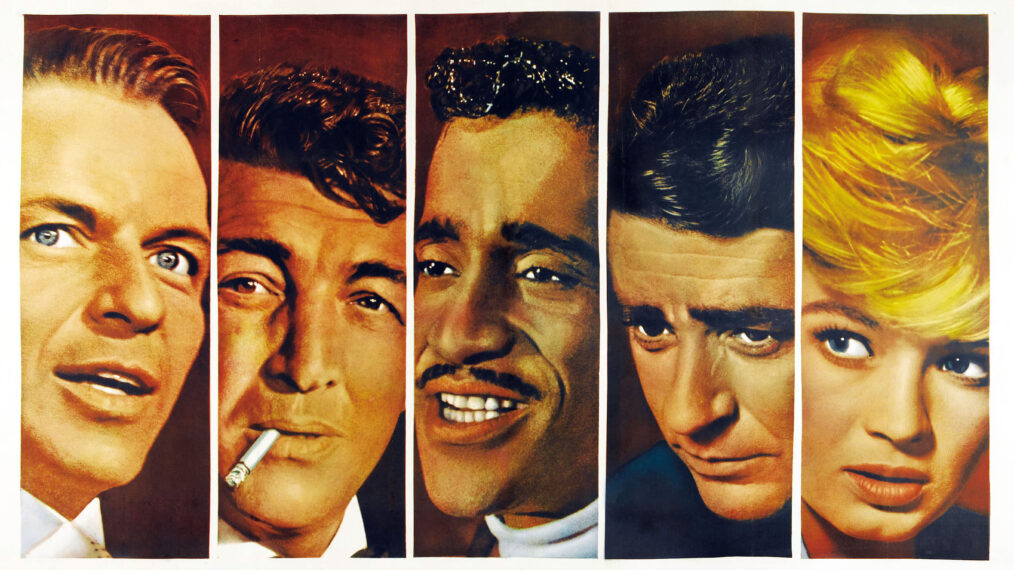 OCEAN'S ELEVEN, from left: Frank Sinatra, Dean Martin, Sammy Davis Jr., Peter Lawford, Angie Dickinson, 1960