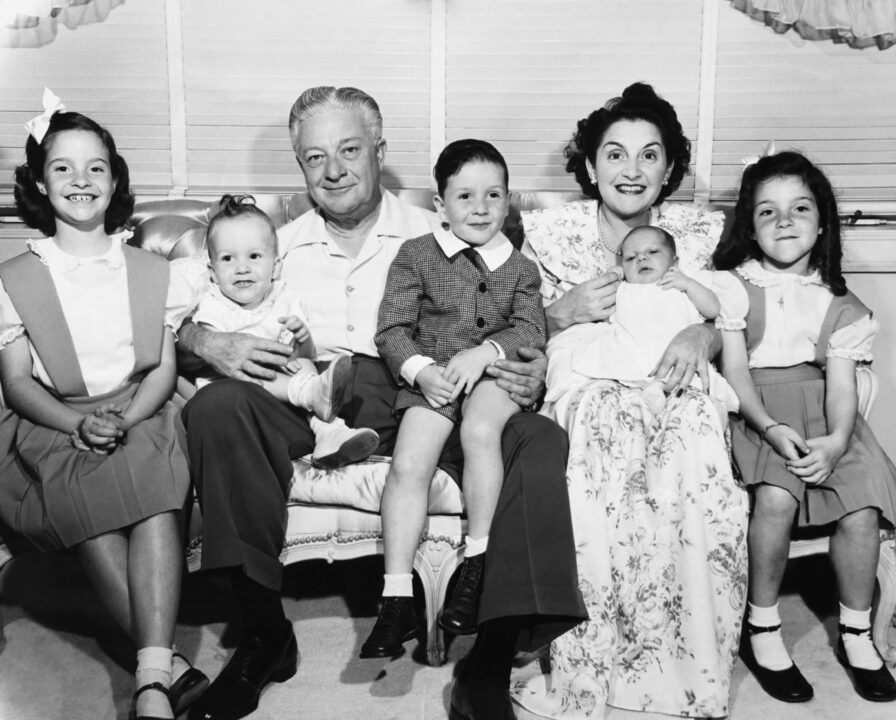 Charles Correll and Alyce McLaughlin Correll with their children from left: Dorothy Correll, John Correll, Charles Correll Jr., Richard Correll, Barbara Correll, 1948