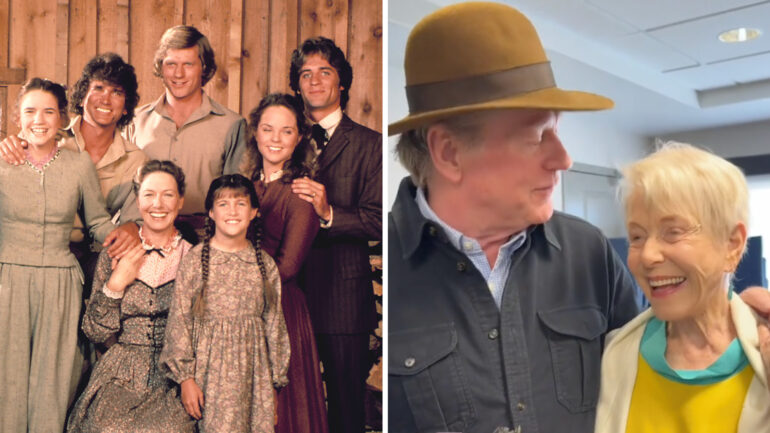 LITTLE HOUSE ON THE PRAIRIE, Matthew Laborteaux, Melissa Gilbert, Michael Landon, Karen Grassle, (behind Grassle) Dean Butler, Lindsay Greenbush, Melissa Sue Anderson, Linwood Boomer, 1974-1983; https://www.tiktok.com/@officialdeanbutler/video/7547755507864325390