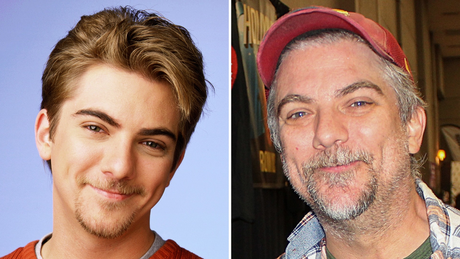 Split image of Jeremy Miller in Growing pains and in 2025