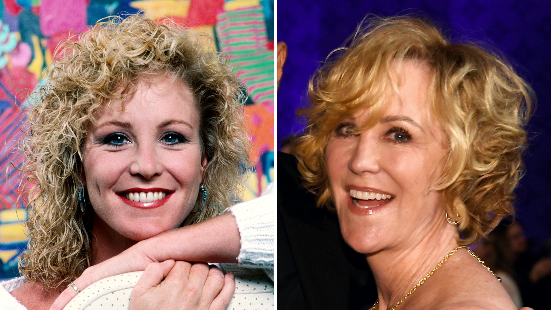 Split image of Joanna Kerns in Growing Pains and in 2020