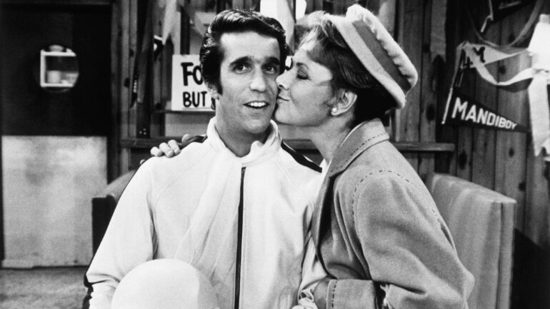 HAPPY DAYS, from left: Henry Winkler, Marion Ross, 1974-84.